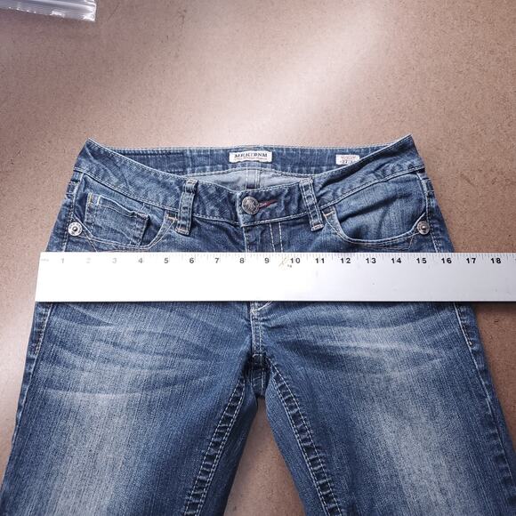 MEK Jeans Men 27x34 Md Blue Moscow Cigarette Straight Leg Embossed Pockets Retro - Picture 5 of 11